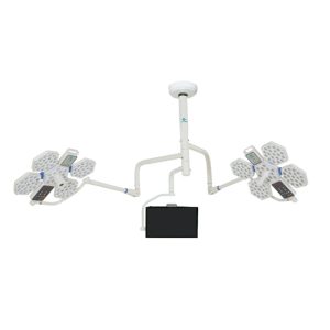 Đèn mổ treo trần LED 2 nhánh 5 cánh có màn hình